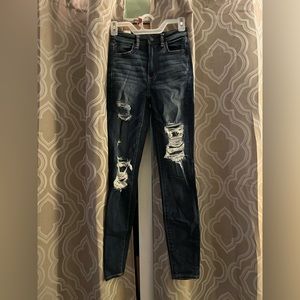 American Eagle High Rise Ripped Skinny Jeans